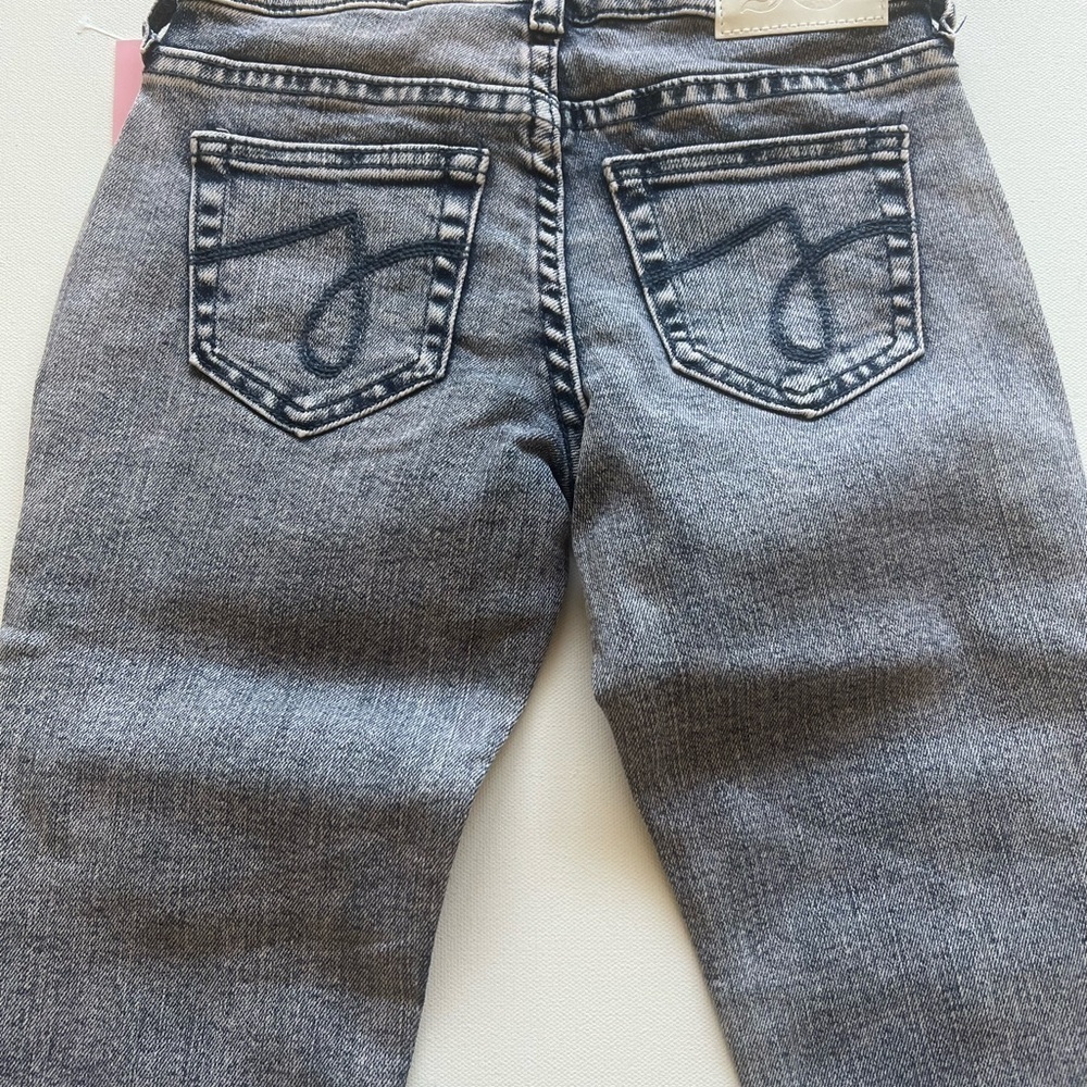 Juicy Couture Kids Mid Rise Straight Jean Girls Size‎ 7 Pink Tint Denim Stretch - Picture 9 of 10